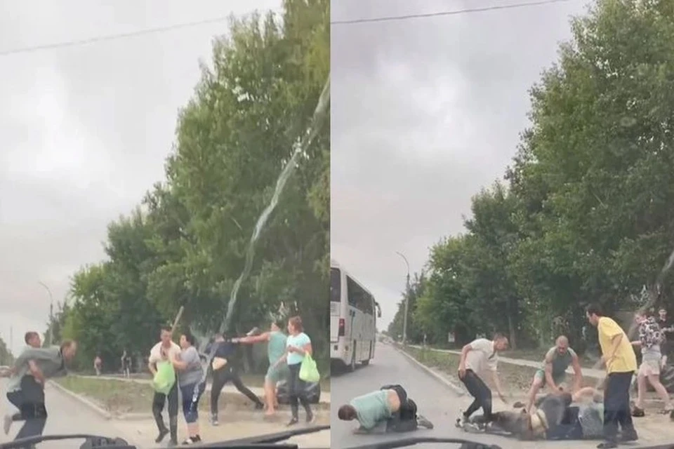 В Новосибирске полиция начала проверку после массовой драки на проезжей части на улице Кошурникова. Фото: Кадр из видео/предоставлено Екатериной