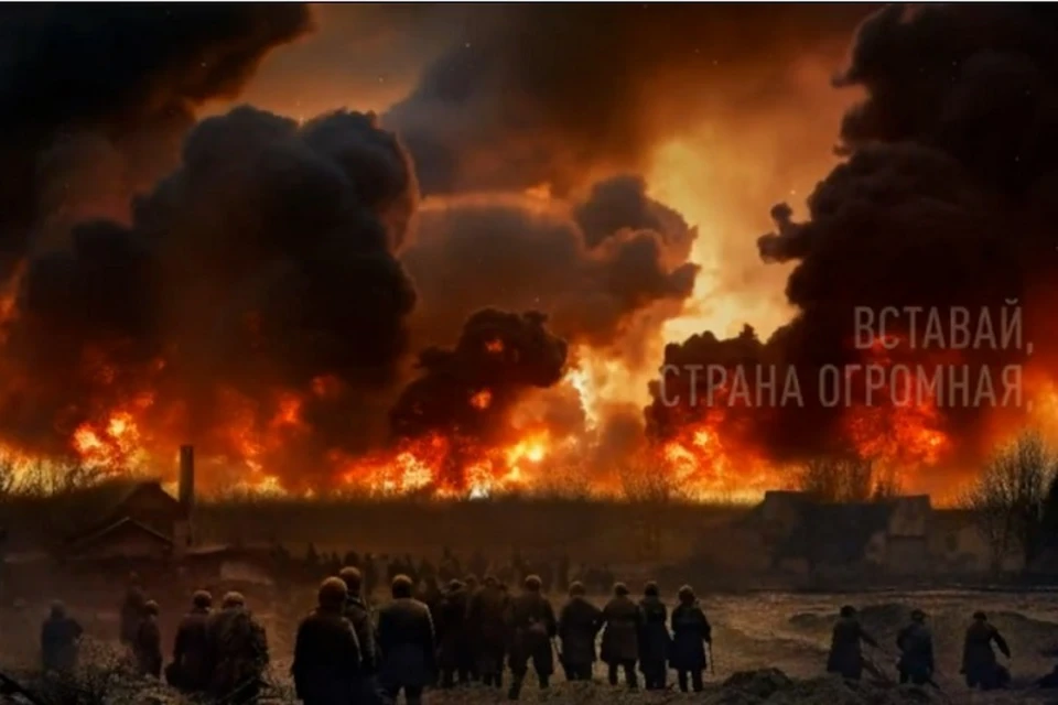 Нейросеть создала иллюстрации к песне «Священная война». Фото: кадр из видео