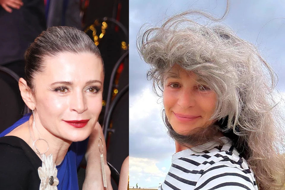 Слева: так Фандера выглядела год назад, в январе 2022-го, справа: так актриса выглядит сейчас в Грузии. Фото: соцсети.