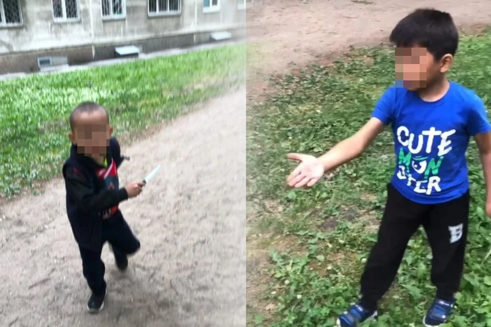 Дети с ножом и подростки с камерой обзывали друг друга на видео. Фото: предоставлено читателем.