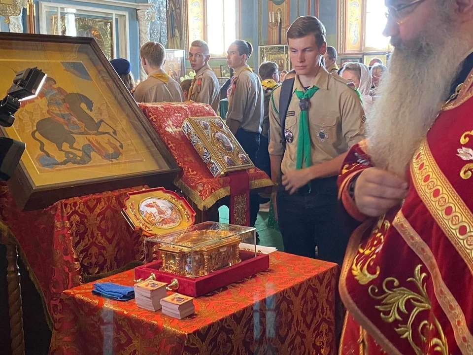 В Кострому прибыл ковчег с частицей мощей святого великомученика Георгия Победоносца. Фото: Сергей Ситников/ВК