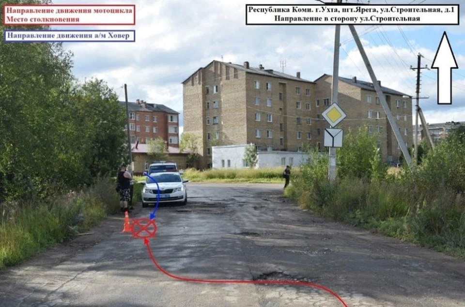 В больницу Ухты пришел мотоциклист, травмированный в результате ДТП
