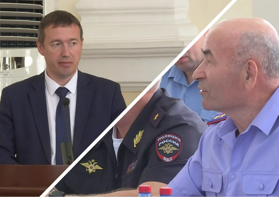 И.о. министра строительного комплекса Юрий Кулешов и руководитель СУ СКР по Рязанской области Владимир Никешкин.