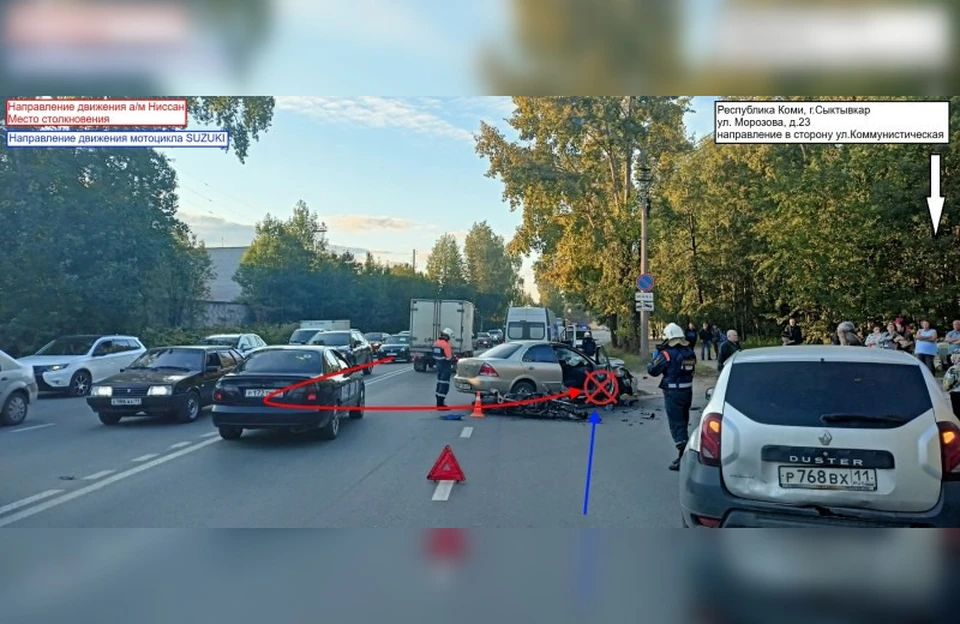 В Сыктывкаре 18-летний байкер попал в больницу после ДТП