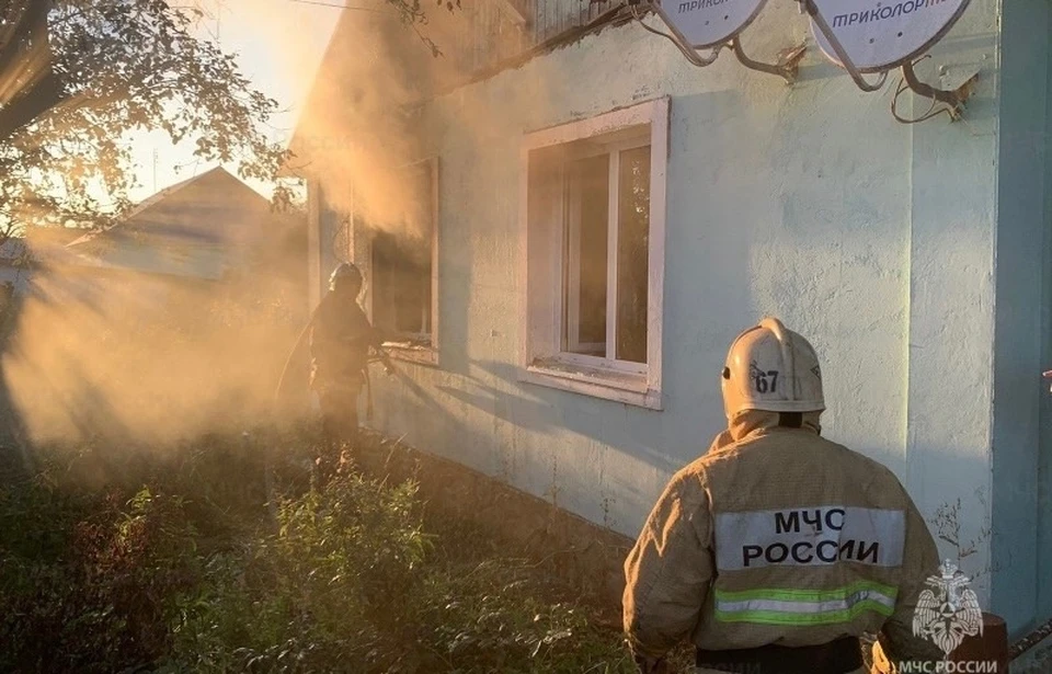 Во время пожара в Узловском районе сотрудники МЧС спасли одного человека