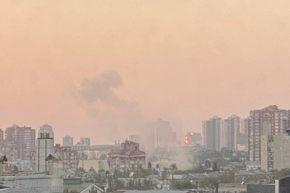 Центр Донецка под обстрелом ВСУ. Фото: ТГ/Кулемзин