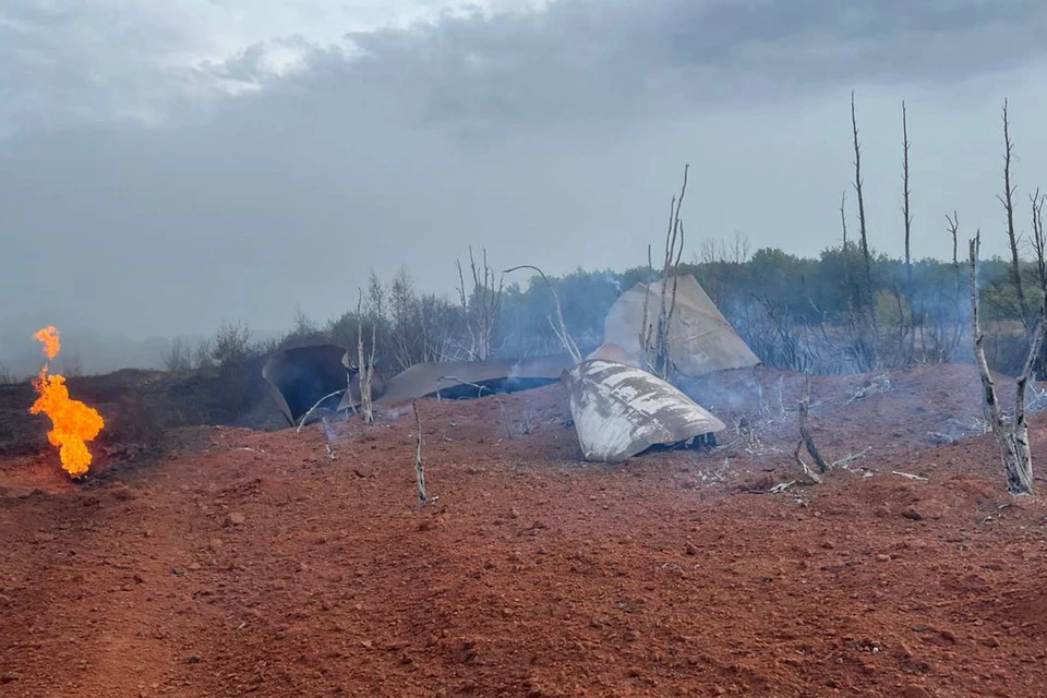 Пожар на газопроводе быстро ликвидировали. Фото: Юрий Юрин