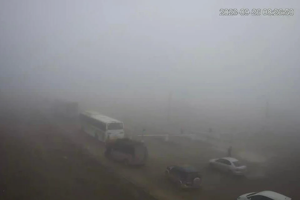 Из-за тумана паромная переправа снова встала. Фото: paromonline.sakha.gov.ru