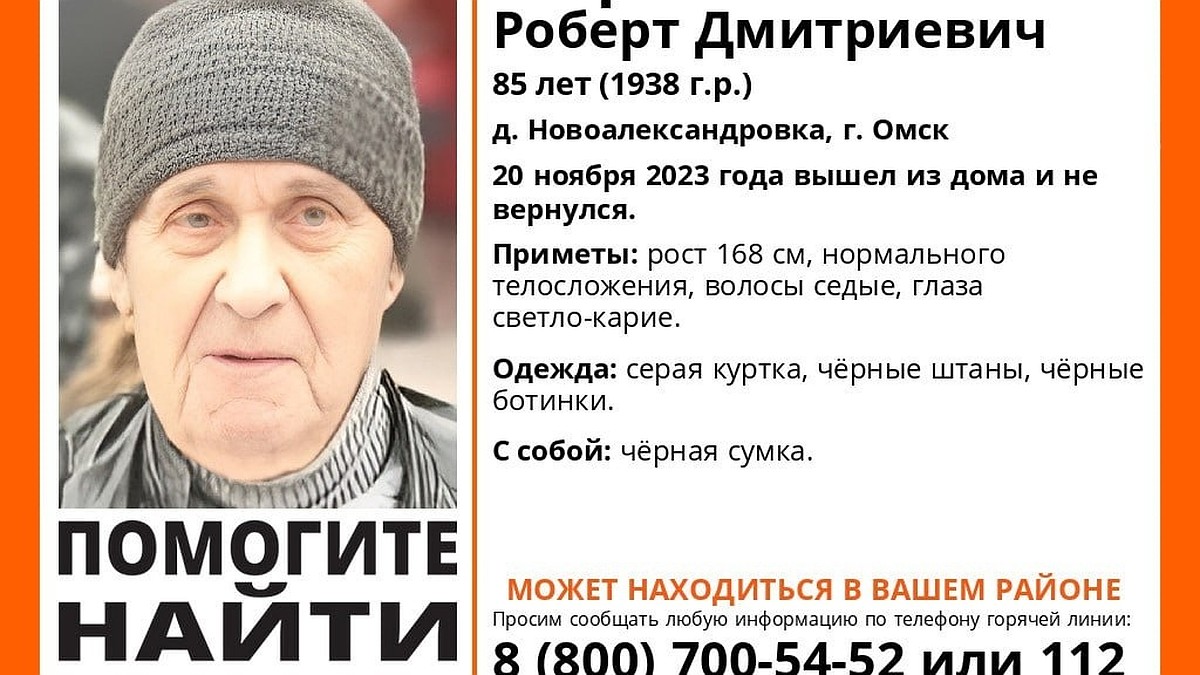 В Омске ищут 85-летнего мужчину в серой куртке с черной сумкой - KP.RU