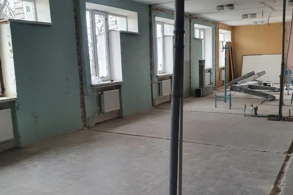 В Васильевке Запорожской области ведется ремонт районной больницы. ФОТО: министерство строительства Запорожской области