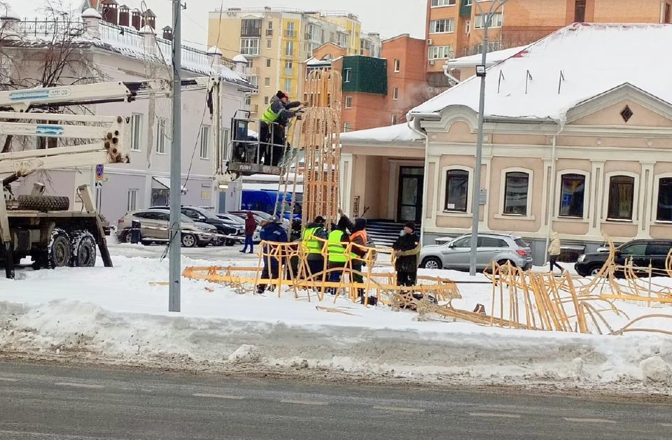 В Ульяновске на кольце перед Центробанком к Новому году появится световой фонтан | ФОТО: телеграм-канал Городской центр по благоустройству и озеленению г. Ульяновска