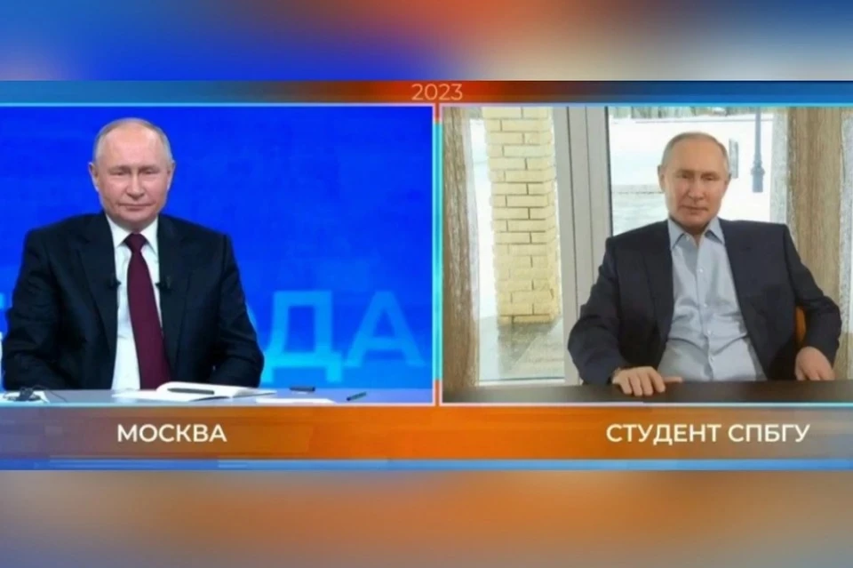 Путин удивился увиденному. Фото: Прямая линия президента