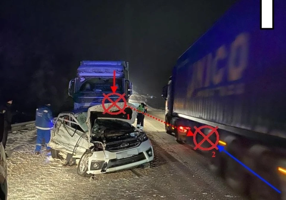 В Сыктывдинском районе в массовом ДТП с участием большегруза пострадали пять человек. Фото: ГИБДД по РК.