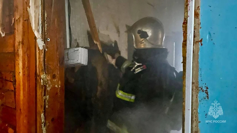 В Салехарде загорелся деревянный дом на улице Свердлова. Фото: ГУ МЧС России по ЯНАО