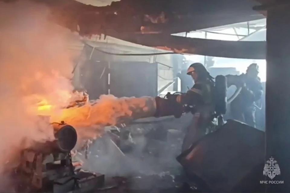 Пожар тушили 58 человек и 17 единиц техники. Фото: ГУ МЧС по Ростовской области.