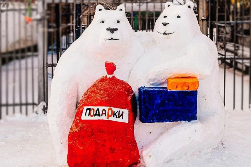 Учреждения украшают ледяными и снежными фигурами к Новому году. Фото: пресс-служба УФСИН Кировской области