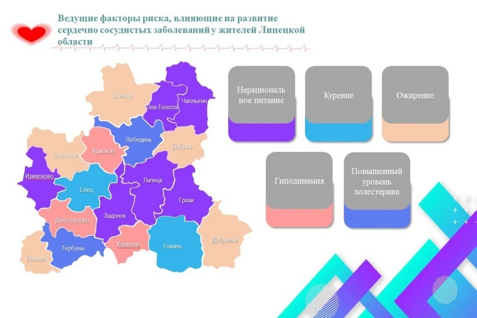 В Липецкой области составили список причин сердечно-сосудистых заболеваний