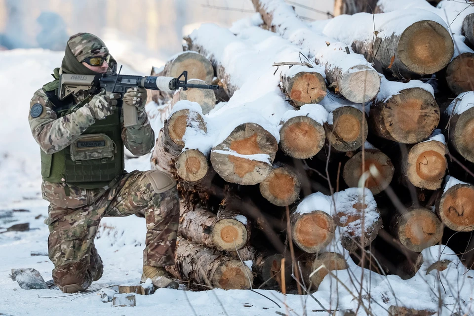 Тренировка новобранцев ВСУ в Киевской области.