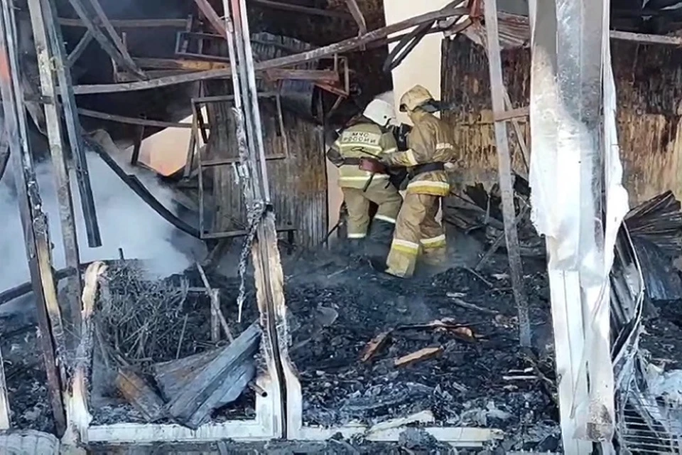 Пожар на Кировском рынке уничтожил несколько торговых павильонов