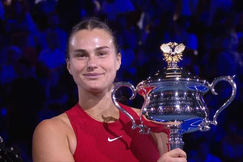 Белоруска Арина Соболенко - дважды чемпионка Australian Open. Фото: стоп-кадр видео