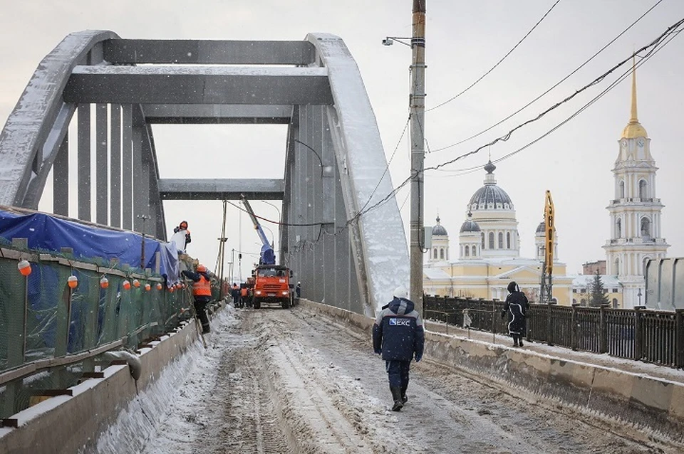 Волжский мост в Рыбинске закроют для проезда автомобилей на семь ночных смен.