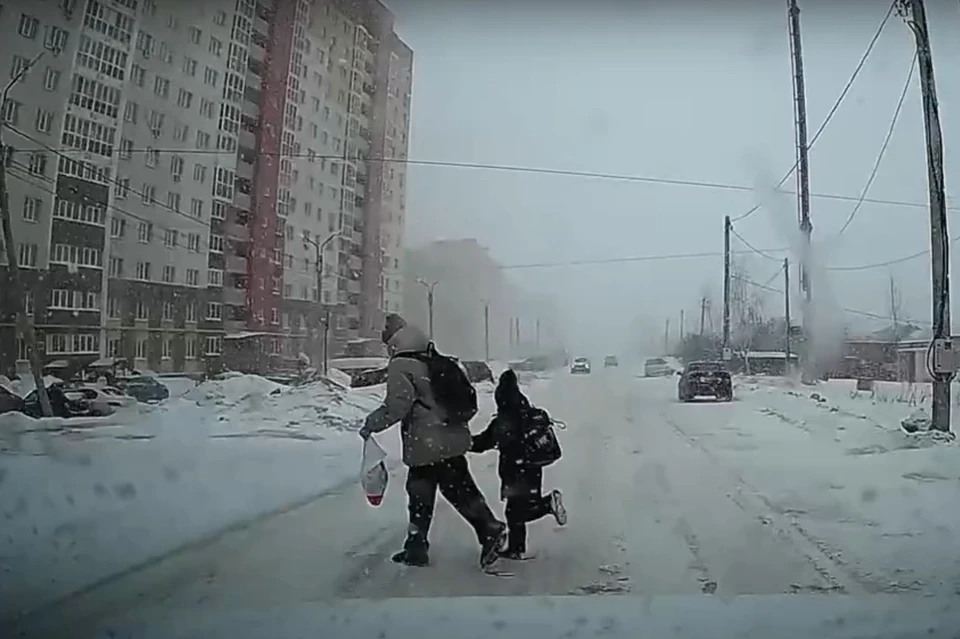 В Рязани девушка с ребенком перебежала дорогу перед приближающейся машиной. Фото: ПУВР.
