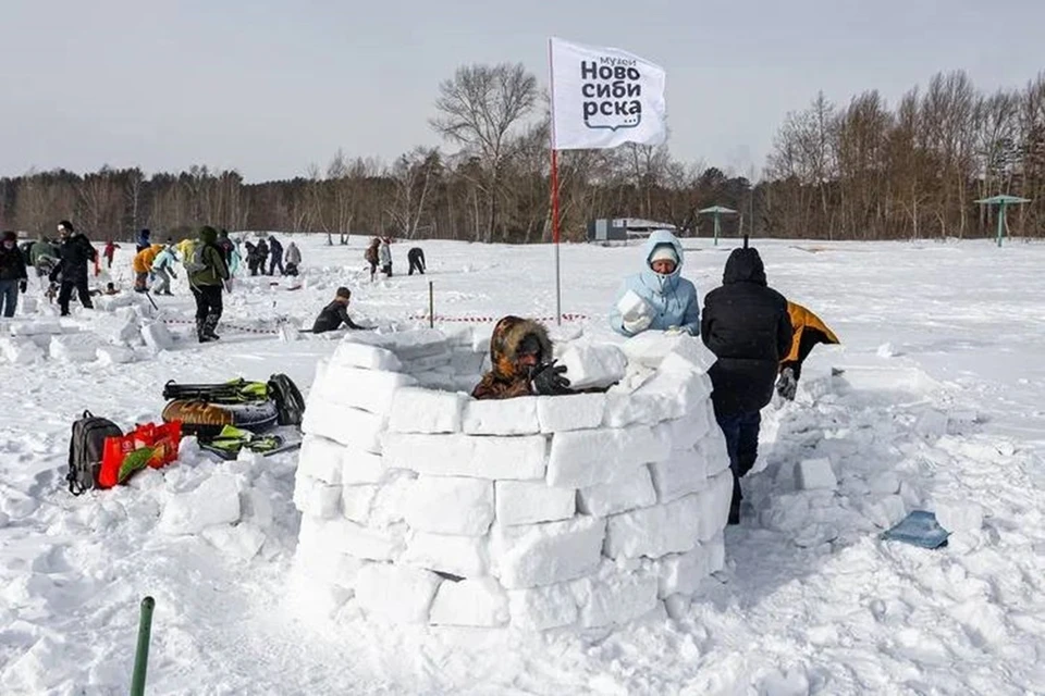 В Новосибирске в девятый раз прошел конкурс на постройку иглу. Фото: Мэрия Новосибирска
