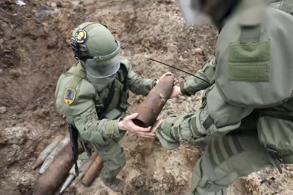 Саперы уничтожили более 2,5 тысячи боеприпасов в пригороде Мариуполя за три месяца. Фото: Минобороны России