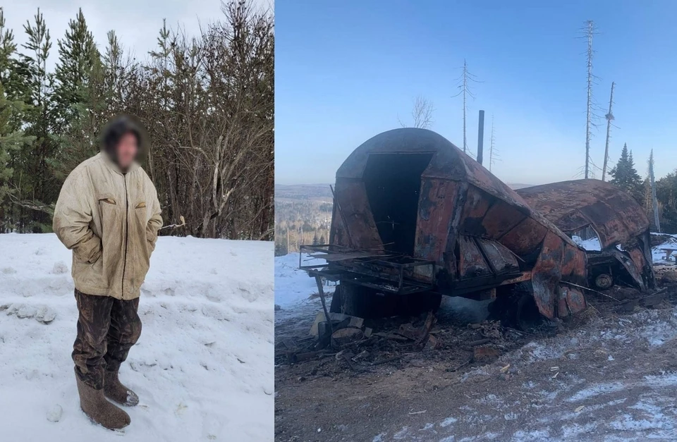 В Рыбинском районе задержали подозреваемого в поджоге вагончика с людьми. Фото: МВД / СК