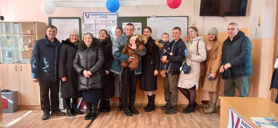Самая большая сеья Новокузнецка дружно проголосовала на выборах президента страны. Фото - АПК.