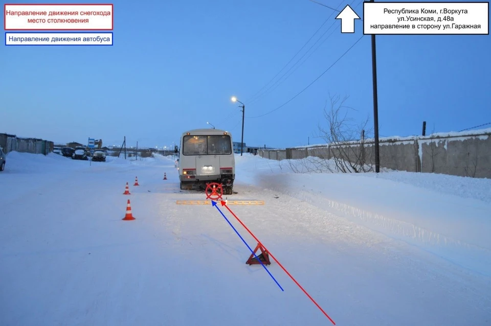 В Воркуте снегоход врезался в автобус: есть пострадавший.