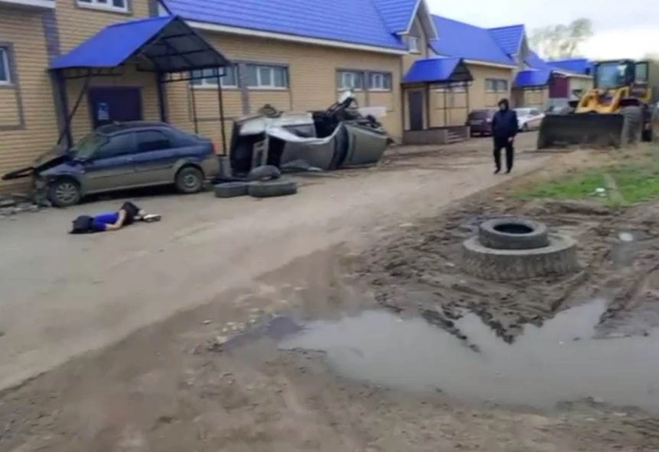 Водитель иномарки погиб при опрокидывании автомобиля в Сергачском районе. Фото: пресс-служба УГИБДД по Нижегородской области.