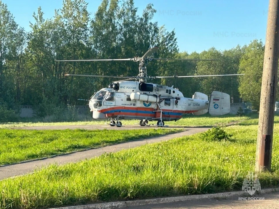Вертолет санитарной авиации ывлетал в Кимры Фото: ГУ МЧС России по Тверской области