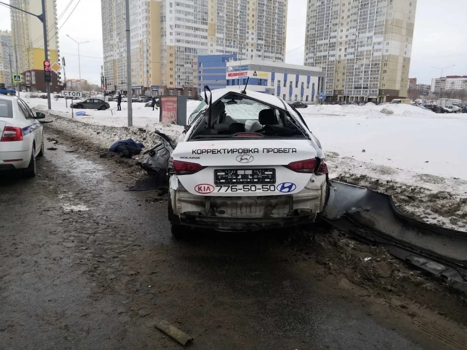 В ДТП погиб водитель Hyundai Solaris. Фото: ГИБДД Челябинска