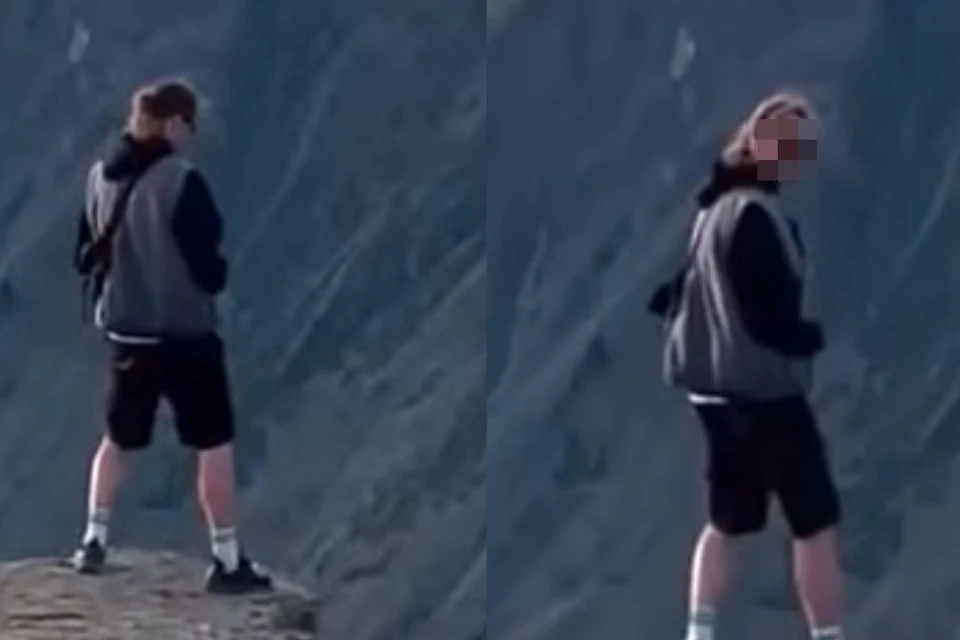 Мужчина встал на краю скалы. Фото: скриншот из видео «АСТ-54»