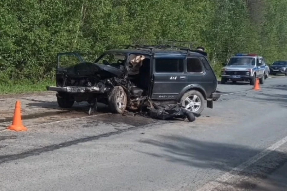 В ДТП на трассе Сыктывкар - Ухта погибли двое. Фото: ГИБДД МВД по Коми.