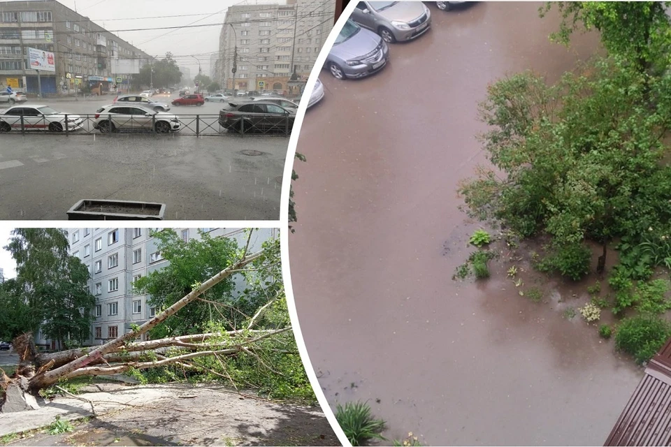 Новосибирск затопило после мощного ливня с градом. Фото: предоставлено читателями.