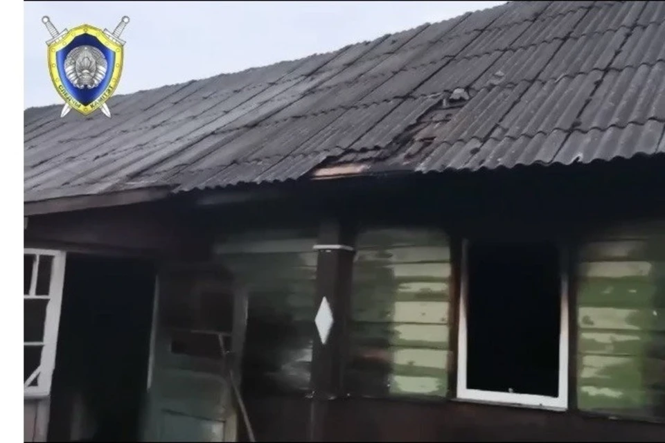 Три человека отравились угарным газом и сгорели на пожаре в доме под Уздой. Фото: скриншот с видео Следственного комитета Беларуси