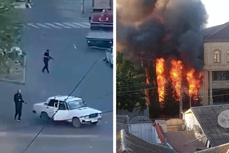 Синагога в Дербенте выгорела после теракта, уничтожены свитки Торы Фото: Кадр из видео