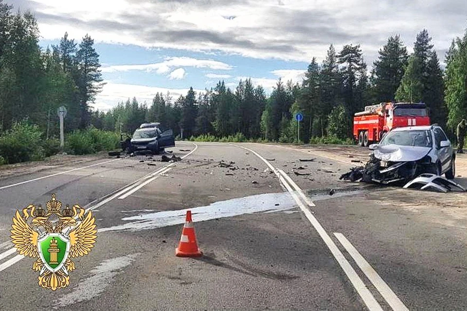 На третьем километре трассы столкнулись Suzuki и Mistubishi. Фото: Прокуратура Мурманской области