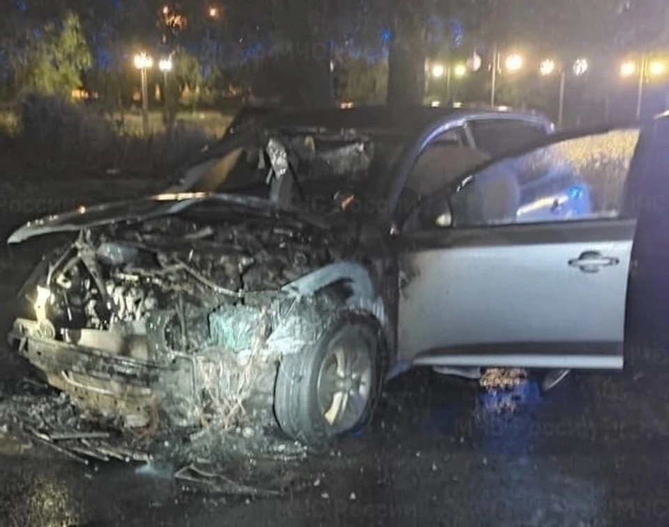 На Генерала Попова загорелась машина