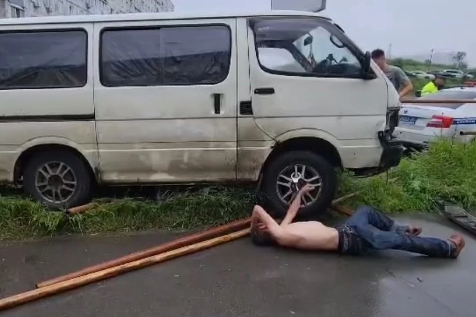 Кадры с места ДТП.