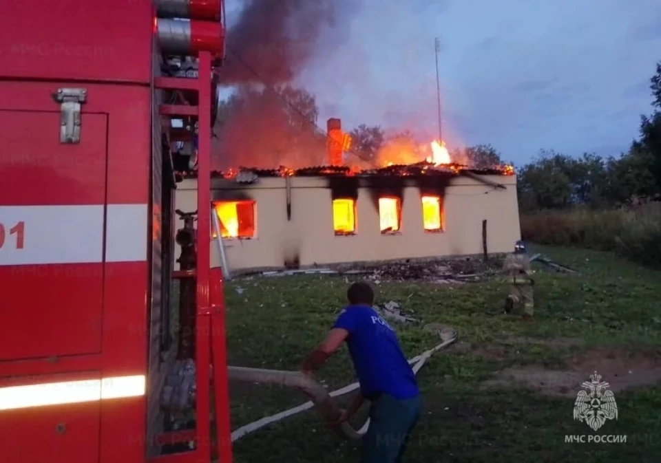 Дом сгорел в Людиновском районе