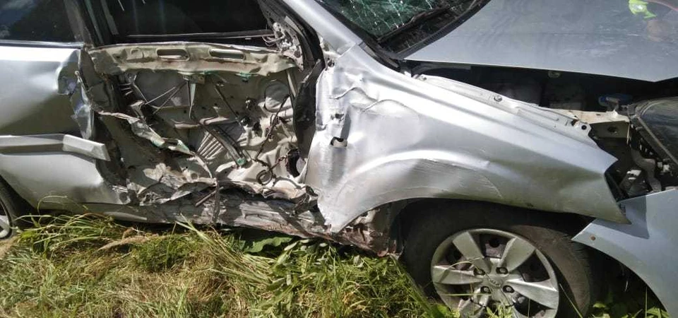 В Суворове автоледи на машине Kia перевернулась на обочину