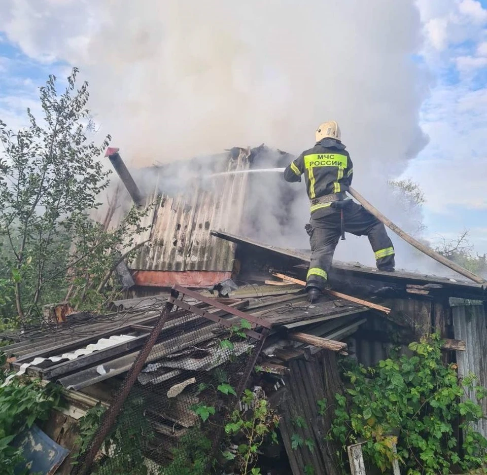 В поселке Дачный в Ульяновске утром 12 сентября сгорела дача. Фото МЧС России по Ульяновской области