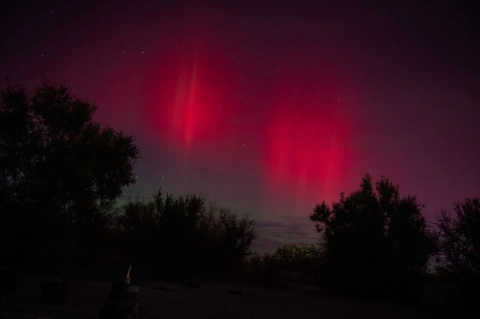 Северное сияние под Волгоградом. Фото: Виктория Баталина