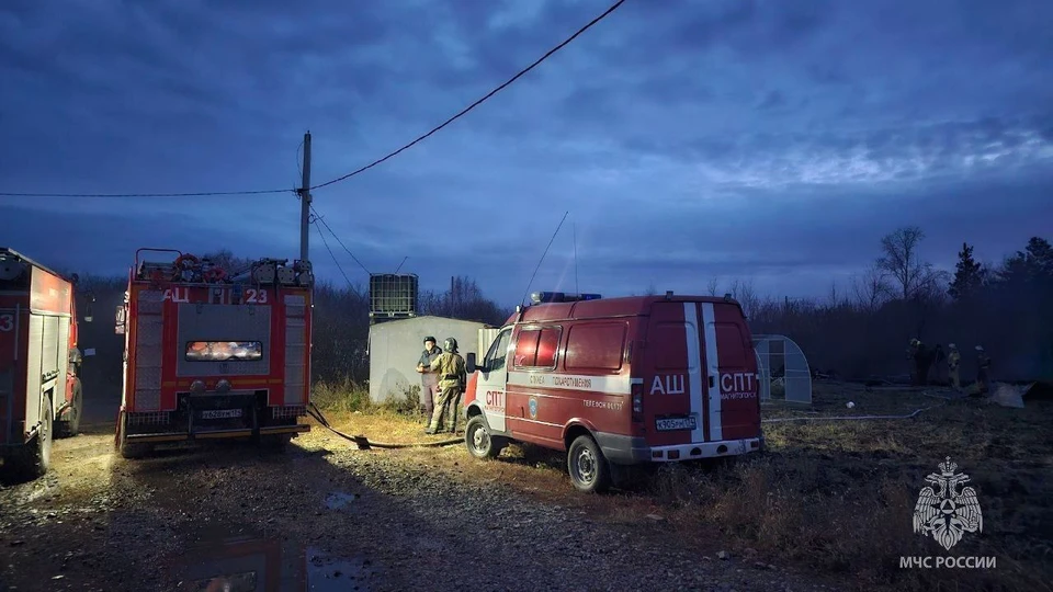 Пожар произошел в СНТ «Строитель-6». Фото: ГУ МЧС по Челябинской области