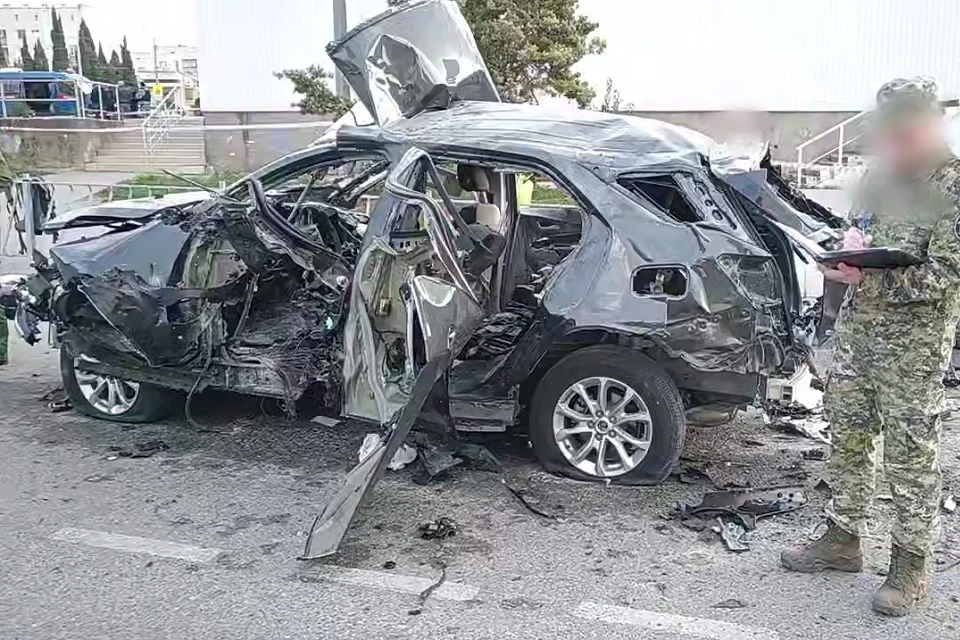 На улице Гагарина взорвался автомобиль. Фото: кадр видео пресс-службы Следственного комитета