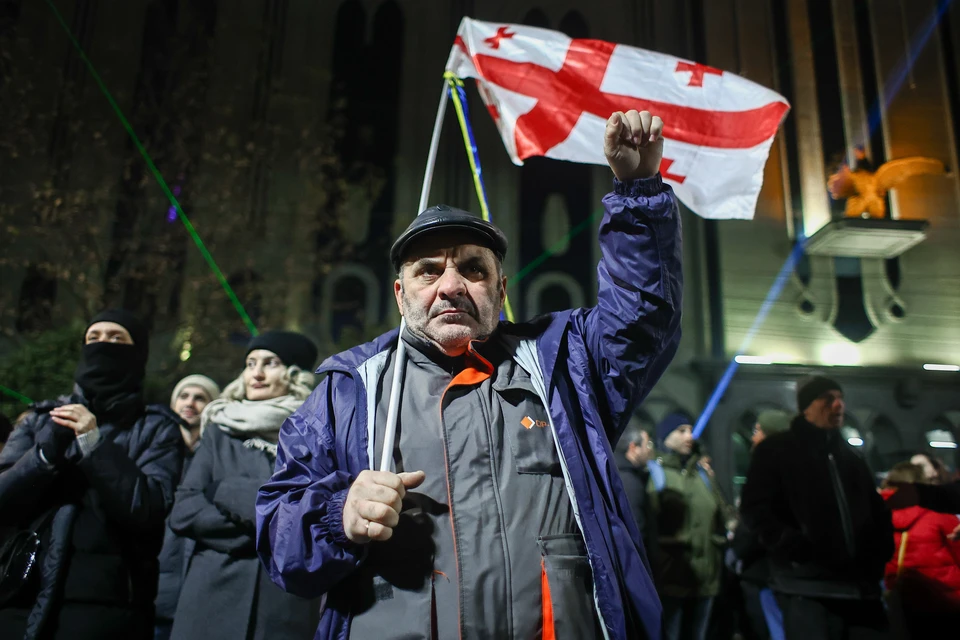 На площади у парламента Грузии протестует народ. Фото: Михаил Терещенко/ТАСС.