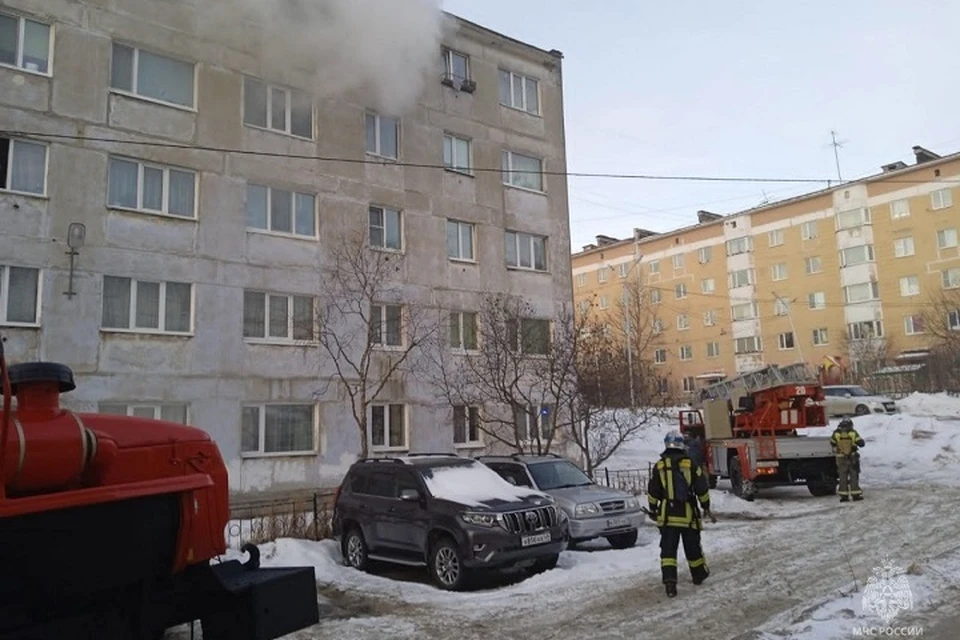 Квартира загорелась в Магадане из-за неисправности электросети Фото: ГУ МЧС России по Магаданской области